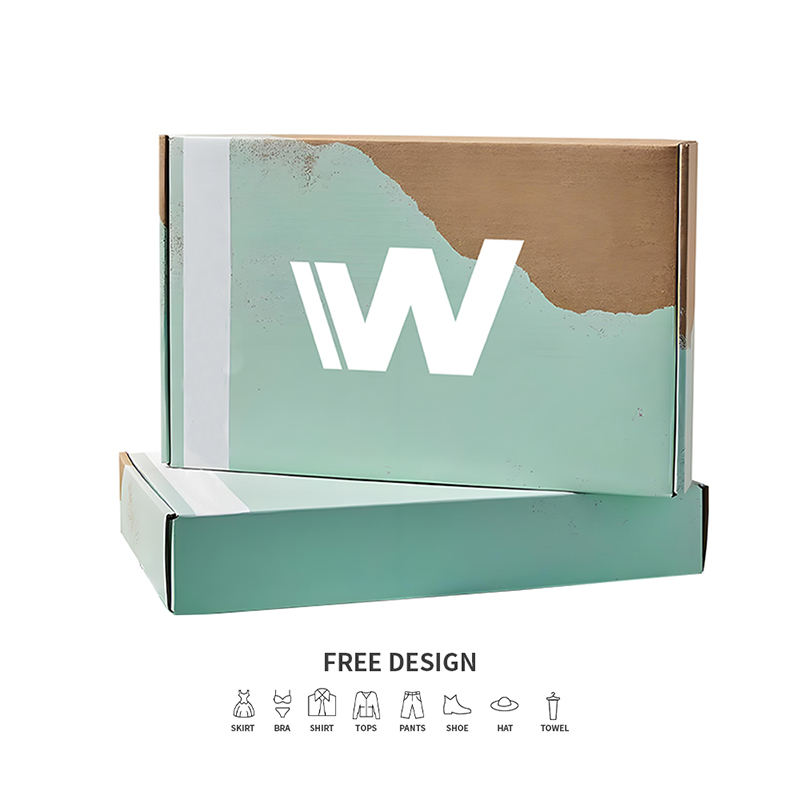 กล่องบรรจุภัณฑ์เสื้อผ้าลูกฟูกสีน้าน