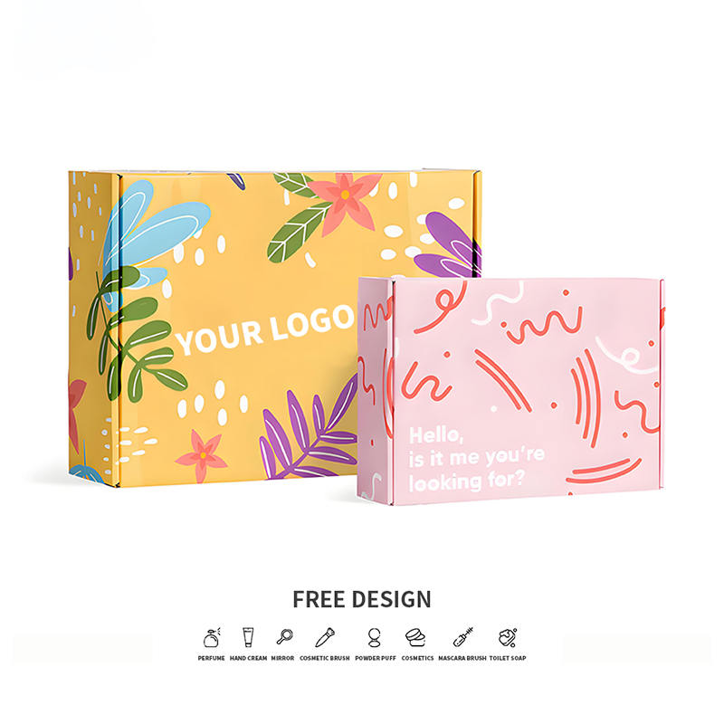 กล่องบรรจุภัณฑ์เครื่องสำอางลูกฟูกธรรมชาติสีสันสดใส