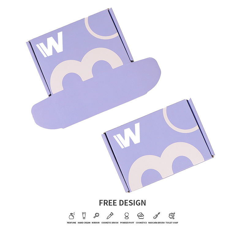 กล่องบรรจุภัณฑ์เครื่องสำอางลูกฟูกสีม่วงลาเวนเดอร์
