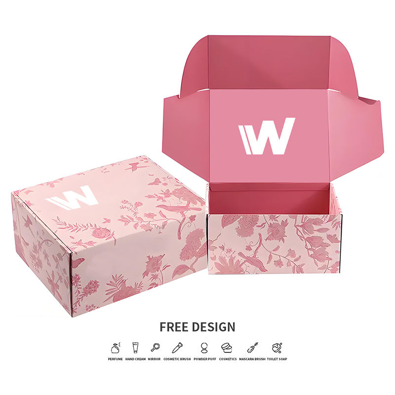 กล่องบรรจุภัณฑ์เครื่องสำอางลูกฟูกดอกไม้และพืช